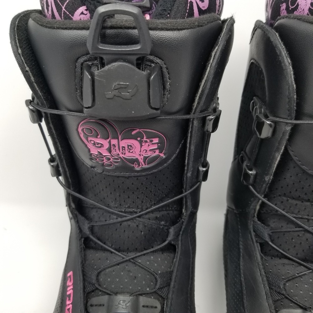 Women's Black Pink Purple RIDE SAGE Snowboard Boots Size 9.5 - Picture 7 of 16